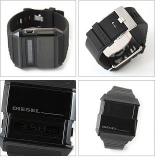 NEW Diesel DZ7200 Digital Black Rectangle Dial Black Mens Watch URBAN