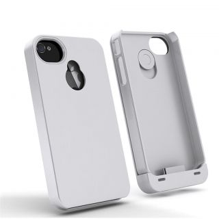 Maxboost Hybrid Battery Case for iPhone 4 4S White White Boost Battery