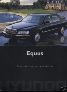 2000 Hyundai Equus Sales Brochure Sheet RARE