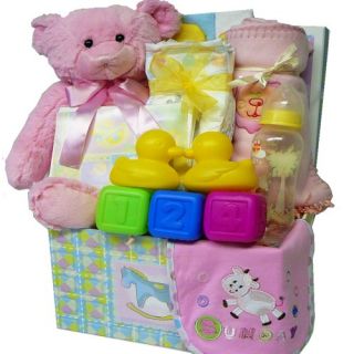 Sweet Baby Care Package Gift Box with Teddy Bear   Blue Boys or Pink