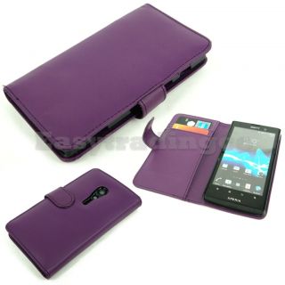  Agenda Type Leather Case Sony Xperia ion LT28i with Card Slots