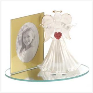 Angelic Love Glass Figure Picture Photo Frame Display