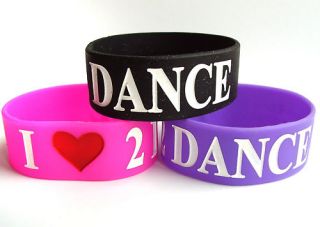 Love 2 Dance Rubber Silicone Bracelet Wristband
