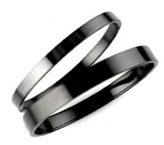  Black Stainless Steel I Love You Wedding Couple Bracelet Bangle