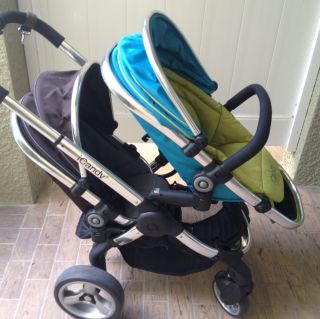 iCANDY Sweet Pea Black Jack Peach Double or Single Stroller Pre Owned