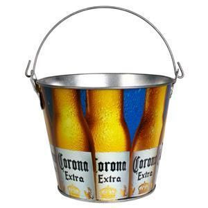 Corona Extra Logo 5qt Galvanized Beer Ice Bucket Cooler New