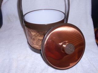Vintage Atapco Copper Ice Bucket with Handle Excellent Cond 1950s