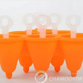 Ice Cream Makers Ice Lolly Maker Silicone Molds Six Stick Orange Ice