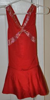Red Ice Skating Dress Size Child Small 6