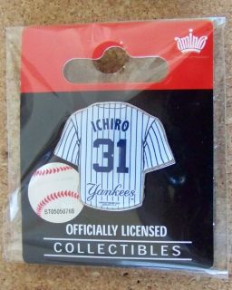 Ichiro Suzuki NY N Y New York Yankees 31 Jersey Lapel Pin
