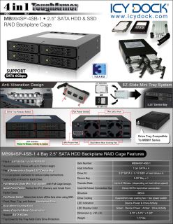 Icy Dock 4 x 2 5 SSD or Hard Drive in 1 x 5 25 Bay SATA Hot Swap