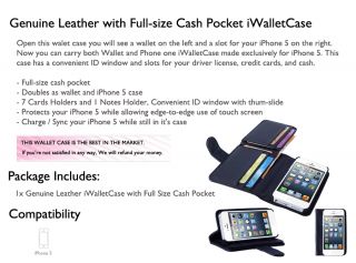 Genuine Leather Wallet Card ID Iwalletcase Flip Case Cover for Apple