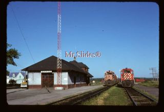 Original Slide CP Rail Ignace on Station w Trains in 1976