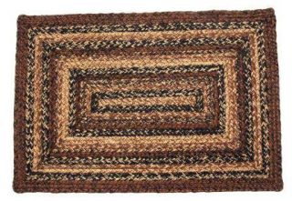 New IHF Braided Jute Rectangle Area Accent Rug Heritage Cappuccino for