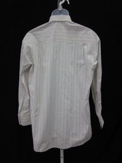 Ike Behar Mens Stripe Button Front Shirt Top Sz 16