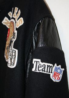 Vintage Forty Niners 49ers NFL Letterman Wool Leather Chalkline