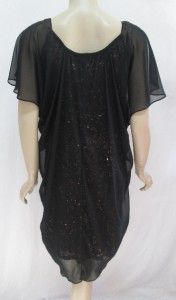 IMAN Sz M Black Bronze Global Chic Style Shimmering Sequin Tunic Dress