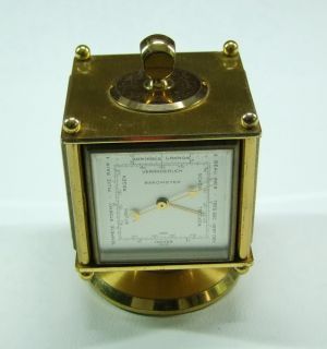 Vintage Turler Imhof Clock Barometer Hygrometer Thermom Brass