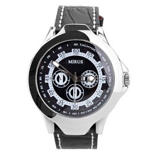 USD $ 19.99   Mens Bold Number PU Analog Quartz Wrist Watch (Black