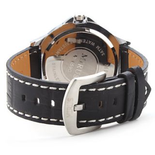 USD $ 19.99   Mens Bold Number PU Analog Quartz Wrist Watch (Black