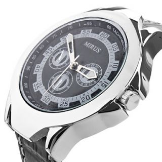 USD $ 19.99   Mens Bold Number PU Analog Quartz Wrist Watch (Black