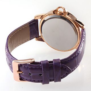 Womens Roman Number Design PU Analog Quartz Wrist Fashion Watch