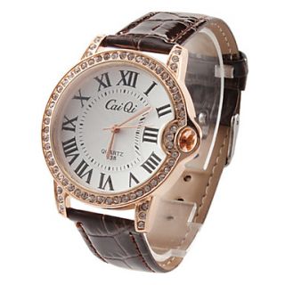 EUR € 6.80   Dame romerske Number Design PU Analog Quartz Wrist