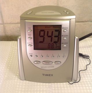 Timex T309T Alarm Clock Radio with Nature Sounds Titanium