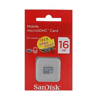 USD $ 29.99   16GB SanDisk MicroSDHC Memory Card,