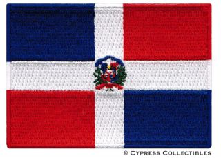 Dominican Republic Flag Embroidered Iron on Patch Caribbean Emblem