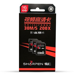 USD $ 25.79   Sharpen 16GB 30MB/S 200x Video HD SDHC Flash Memory Card