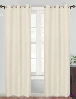  Potomac Textured Beige Grommet Window Curtains Drapes 3 inch Pockets