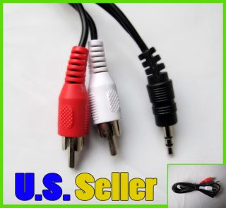 5mm Stereo Plug to 2 RCA Audio Cable for PC  iPod