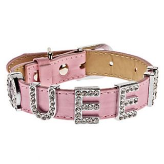 Adjustable Rhinestone Queen Style Collar for Dogs (Assorted Color,Neck
