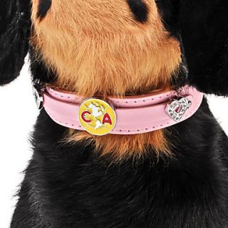 Verstelbare Rhinestone Dubbele Liefde stijl halsband voor honden (Hals