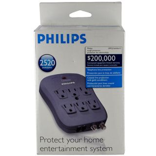 Philips Surge Protector SPP2216WA Wall Tap 6 Outlets