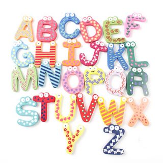  divertido 26 letras de madera nevera imanes juguetes educativos (26