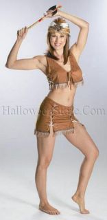 Indian Squaw Sexy Adult Costume includes Lace up Front Top with