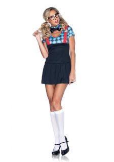 Sexy Naughty School Girl Nerd Geek Dress Outfit Womens Adult