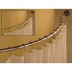 Curved 59 to 62 inch Shower Curtain Rod Brass