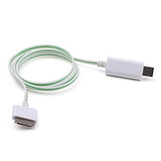 30 Pin Charging & Data LED Flash Cable for iPad and iPhone (Assorted