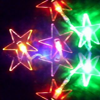 6m 3w 32 conduit de lumière colorée en forme de pentagramme noël