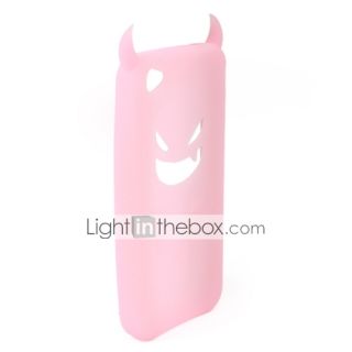 USD $ 2.39   Devil Protective Silica Gel Case for iPhone4   Pink,