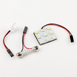 t10/31 41mm 9 * 5050 SMD carro branco lideradas luzes de sinalização