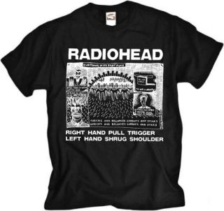 Radiohead Shrug Music Rock Indie Brit Pop Black T Shirt