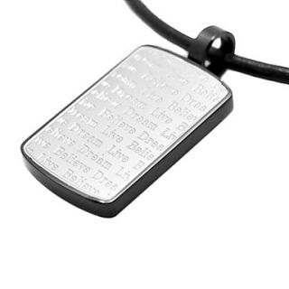 Fashion Mans Stainless Steel Necklace With WordsLive/Believe/Dream