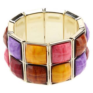 EUR € 6.43   Naties stijl vierkante Hars Armband, Gratis Verzending