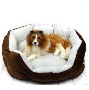 Coffee Indoor Soft Warm Pet Puppy Dog Bed House Small
