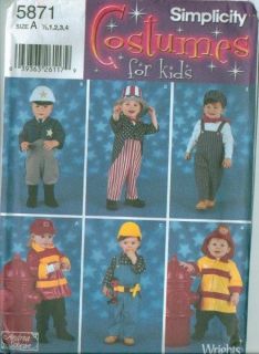 Simplicity Toddler Halloween Costume Sewing Pattern Size 1 2 3 4 Baby