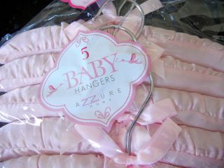 Baby Girls Pink Satin Padded Hangers 5 PK New in Pkg